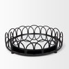 Lenore Round Metal/Mirror Tray Black (Set of 2), Decorative Object by Mercana, 18.9" length x 18.9" width x 4.33" height thumbnail 4