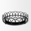 Lenore Round Metal/Mirror Tray Black (Set of 2) thumbnail 2
