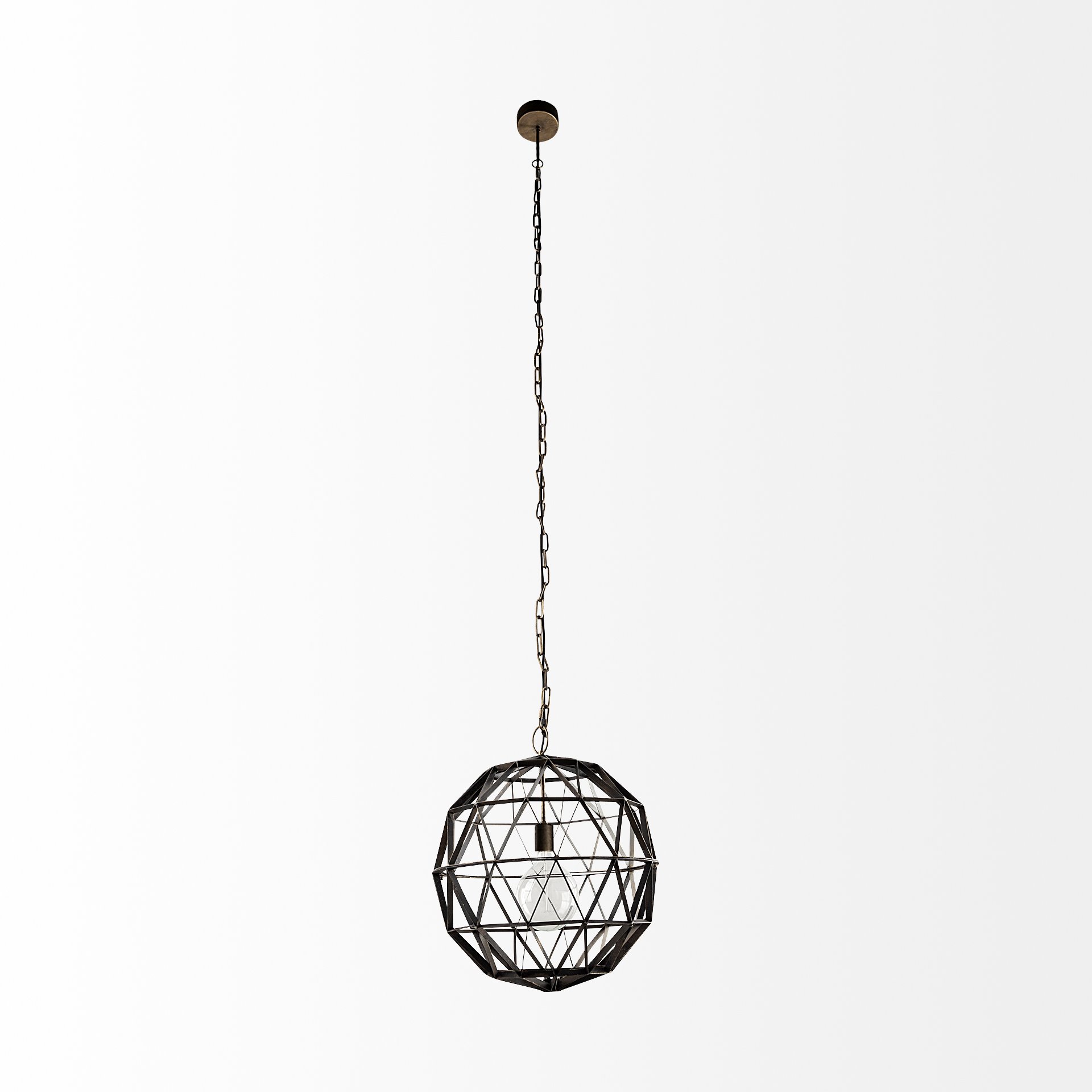 Dyson I 18x18 Black Metal Triangular Orb Pendant Light large image 