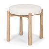 Shaiden Brown Wood with Cream Fabric Stool thumbnail 0