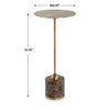 Verlin Brass Drink Table, Side & End Table by Uttermost, 10" width x 21.75" height x 10" depth thumbnail 3