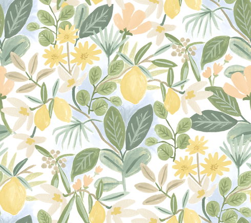 Amalfi Pink & Green Peel & Stick Wallpaper