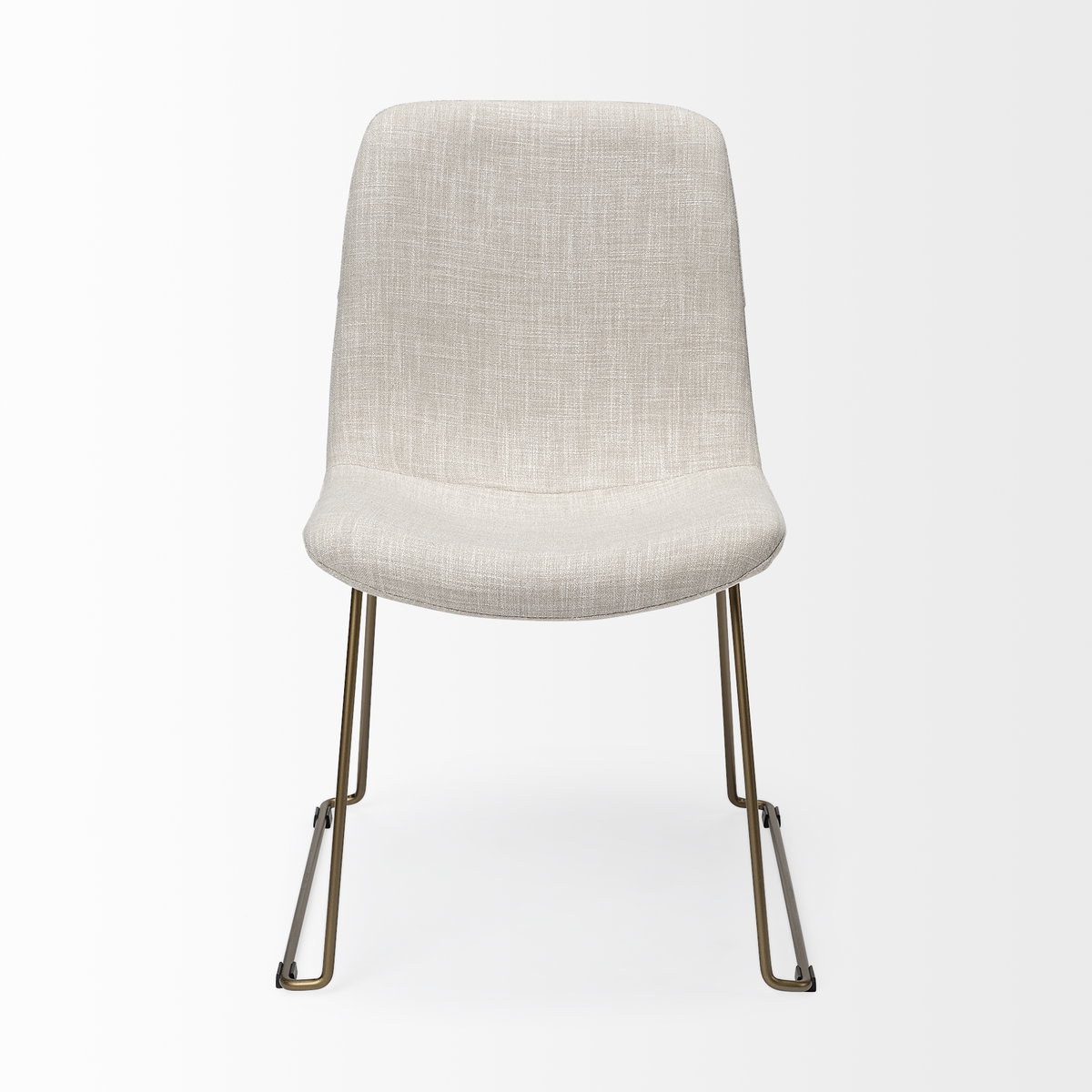 Sawyer Solid Back Dining Side Chair | Beige Fabric with Gold Metal, Dining Chair by Mercana, 19" length x 24.25" width x 33" height View 7