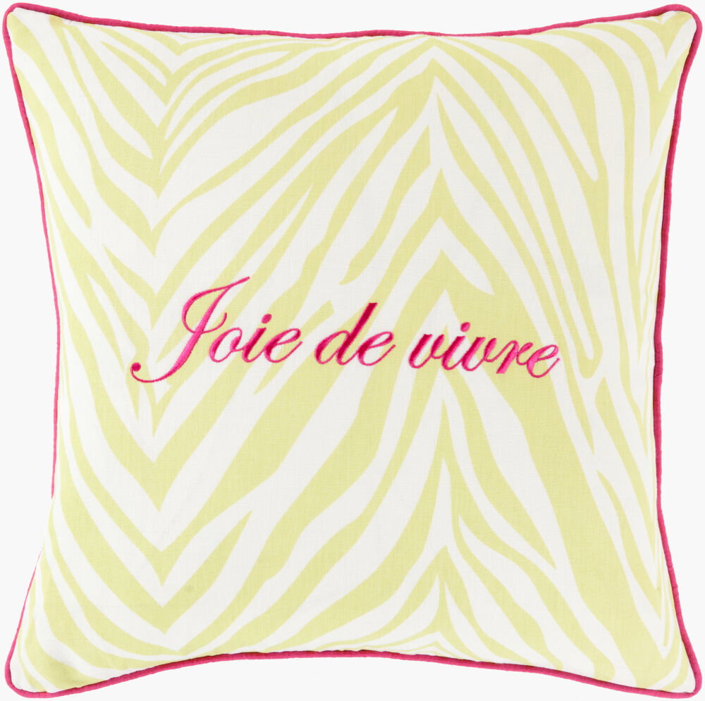 Joie de Vivre Accent Pillow, Decorative Pillow by Surya, 18" length x 18" width