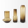 Amrita  Golden Brown Glass Vase, by Mercana, 4.13" length x 4.13" width x 11.89" height thumbnail 4