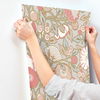 Poppies Grey & Pink Metallic Wallpaper thumbnail 4