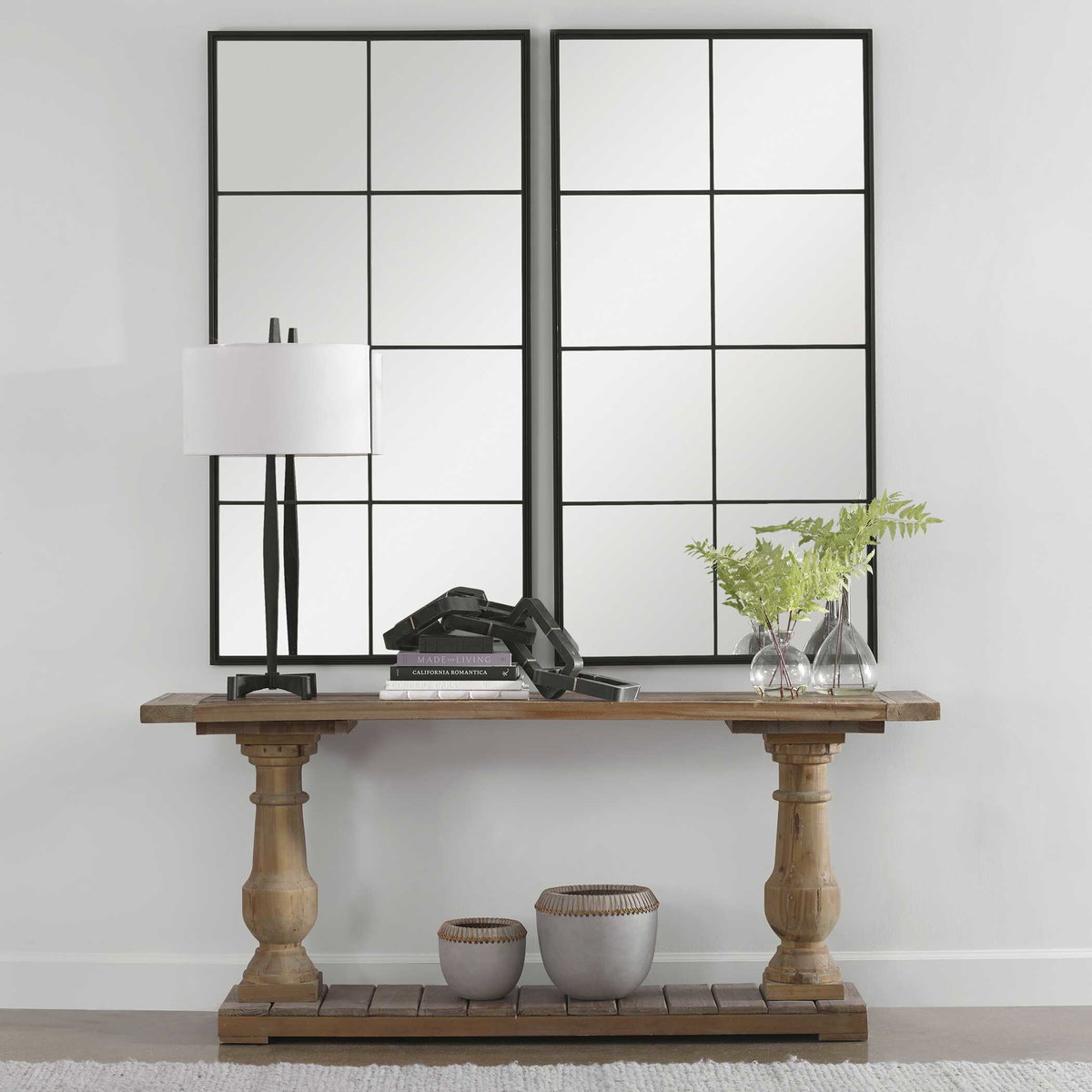 Rousseau Iron Window Mirror, by Uttermost, 30" width x 60" height x 1.25" depth View 8