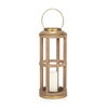 Andy II Small Natural Wood Cylindrical Lantern, Lighting by Mercana, 8.27" length x 8.27" width x 25.59" height thumbnail 1