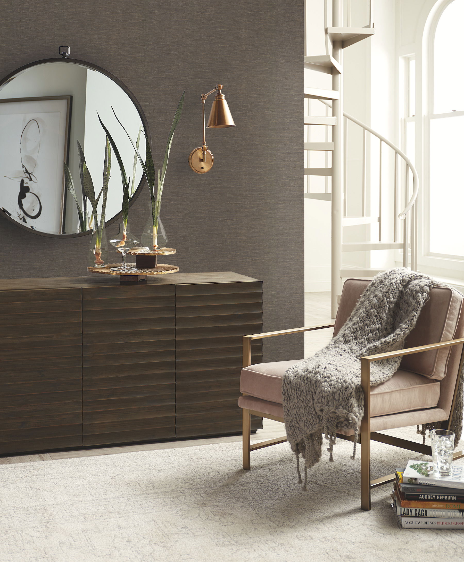 Essence Brown Metallic Wallpaper large image 