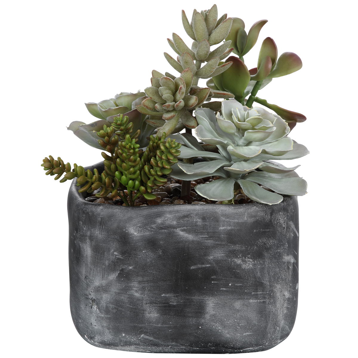 Alverio Desert Garden Succulents, Artificial Plants & Flower by Uttermost, 9.25" width x 9.5" height x 10.75" depth View 1
