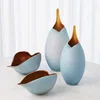 Frosted Vase w/Amber Casing, by Global Views, 7.25" width x 18.25" height x 7.25" depth thumbnail 6