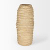 Kamli Large Beige Paper Mache Vase, by Mercana, 8" length x 8" width x 18" height thumbnail 5