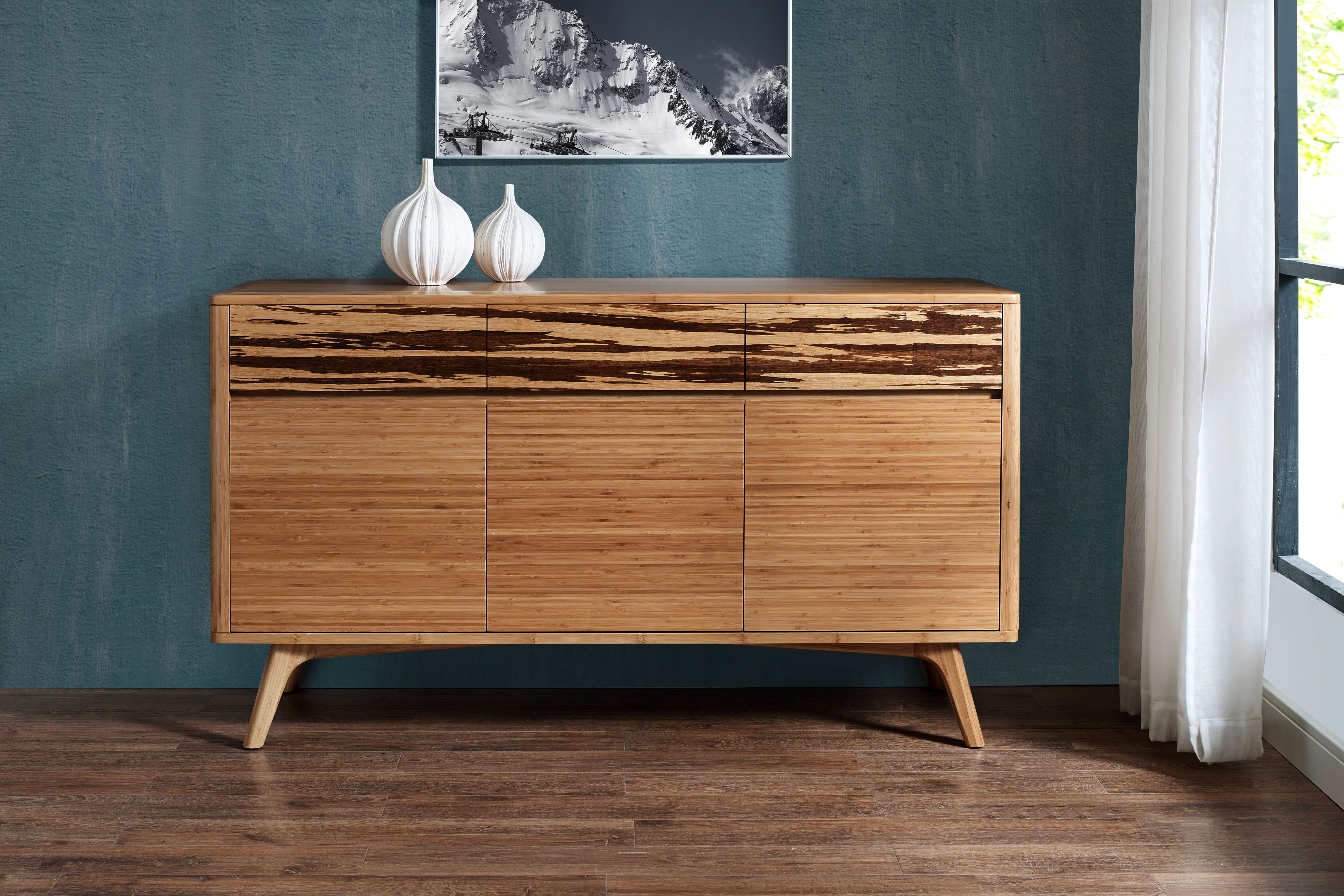Azara Sideboard, Caramelized, Sideboards & Buffet by Greenington, 18" length x 57" width x 32" height View 5