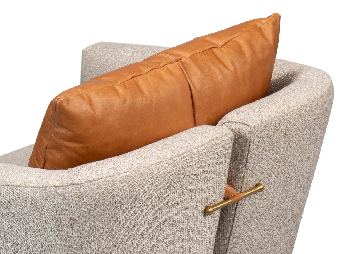 Bronson Swivel Chair, by Sarreid, 2'8" length x 2'6" width x 2'8" height View 3