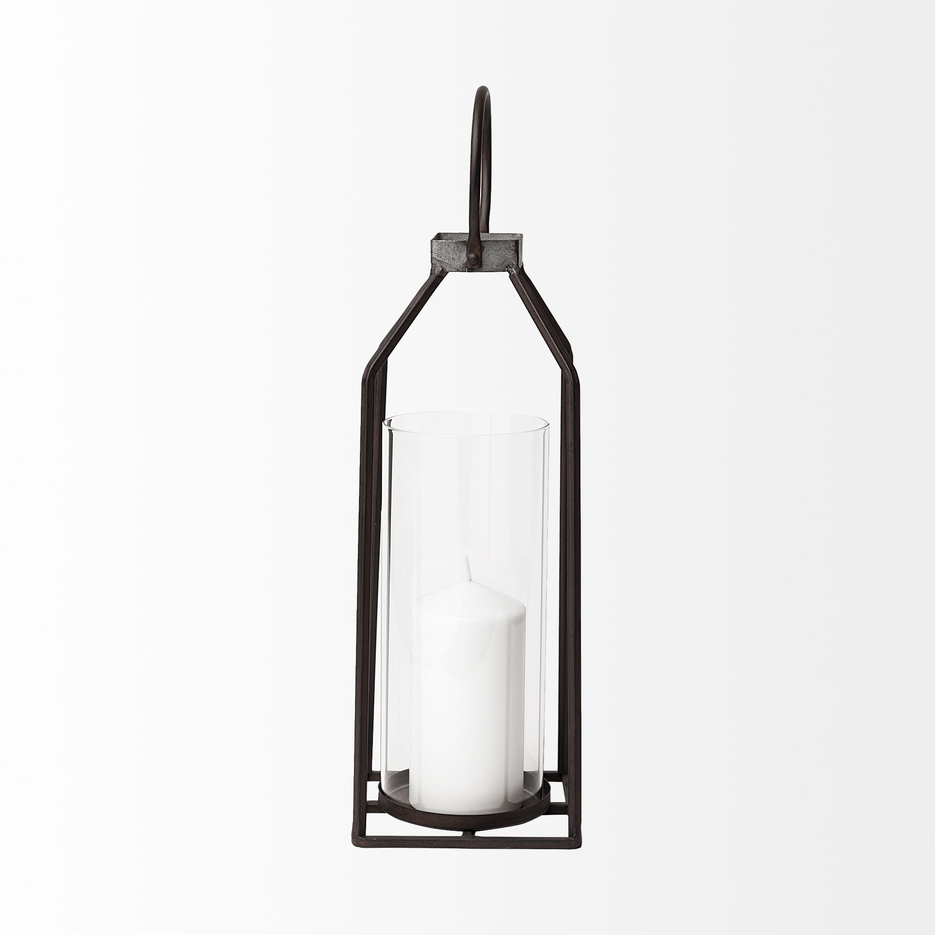 Kingston I Large Rustic Metal Framed Table Candle Holder large image 