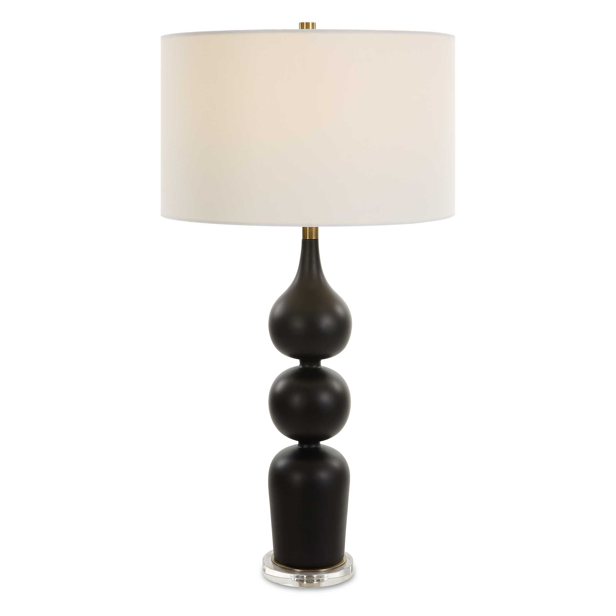 Caviar Black Table Lamp, by Uttermost, 17" width x 32.75" height x 17" depth View 1