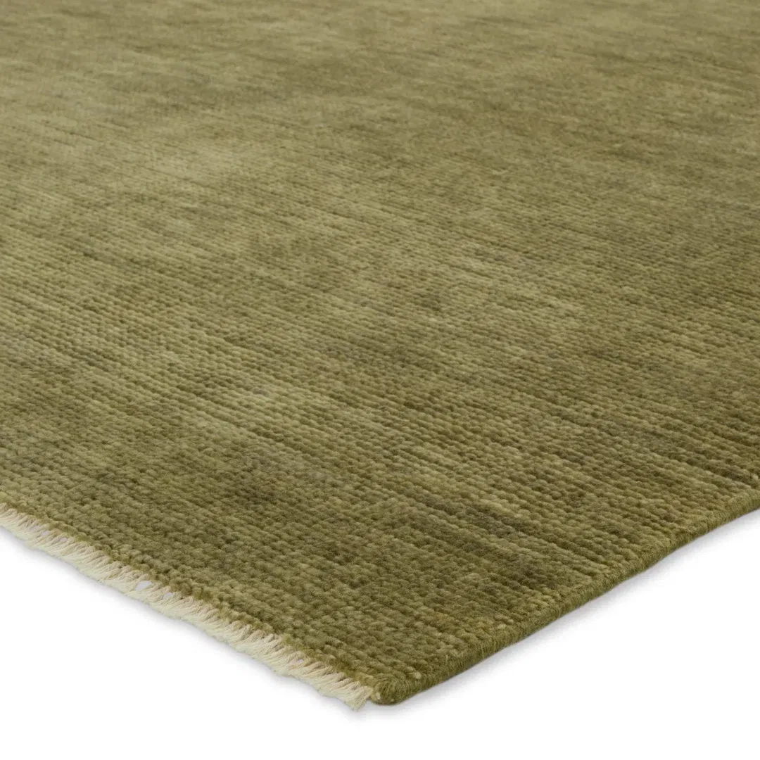 Jaipur Living Origin SAG16 Handknotted Solid Olive Green Area Rug (10'x14') large image 