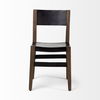 Nell I Black Iron Seat Solid Brown Wooden Base Dining Chair thumbnail 2