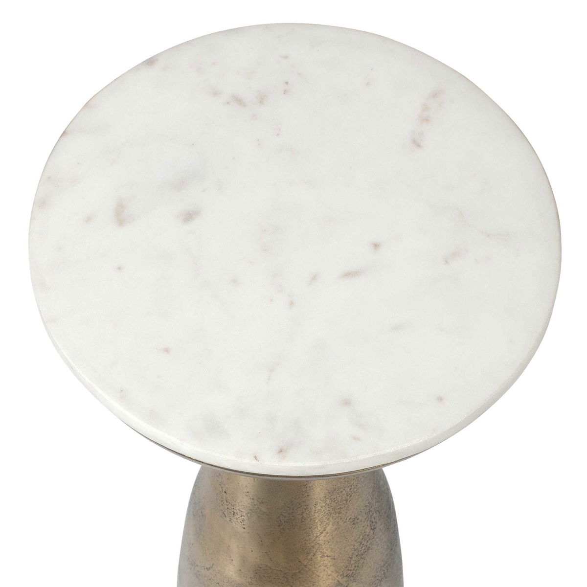 Torin Marble & Brass Drink Table, Side & End Table by Uttermost, 12" width x 22" height x 12" depth View 4