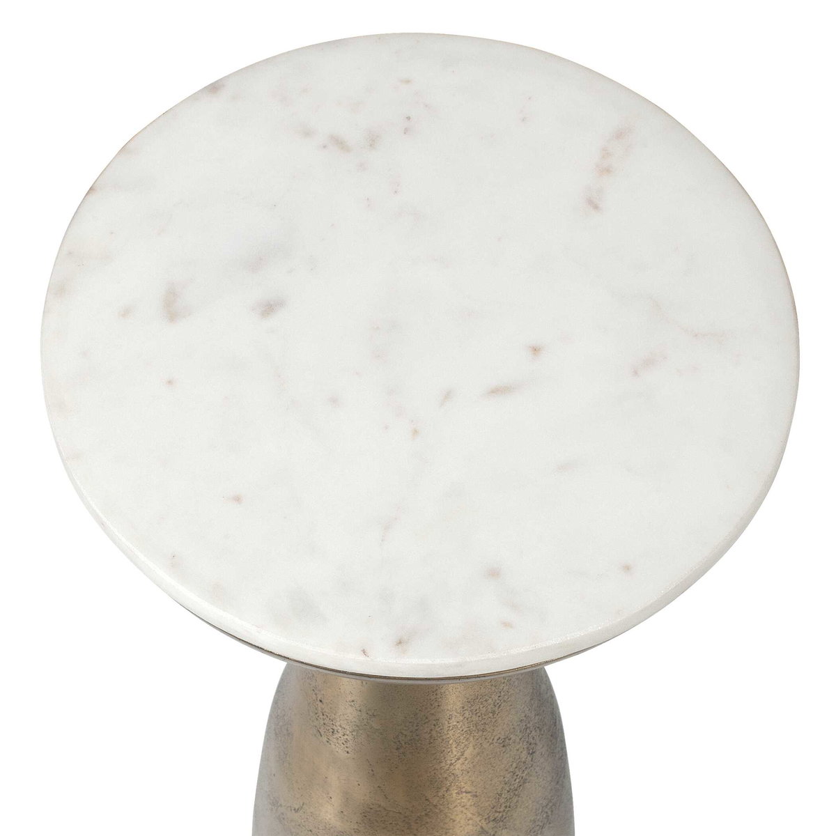 Torin Marble & Brass Drink Table, Side & End Table by Uttermost, 12" width x 22" height x 12" depth View 4