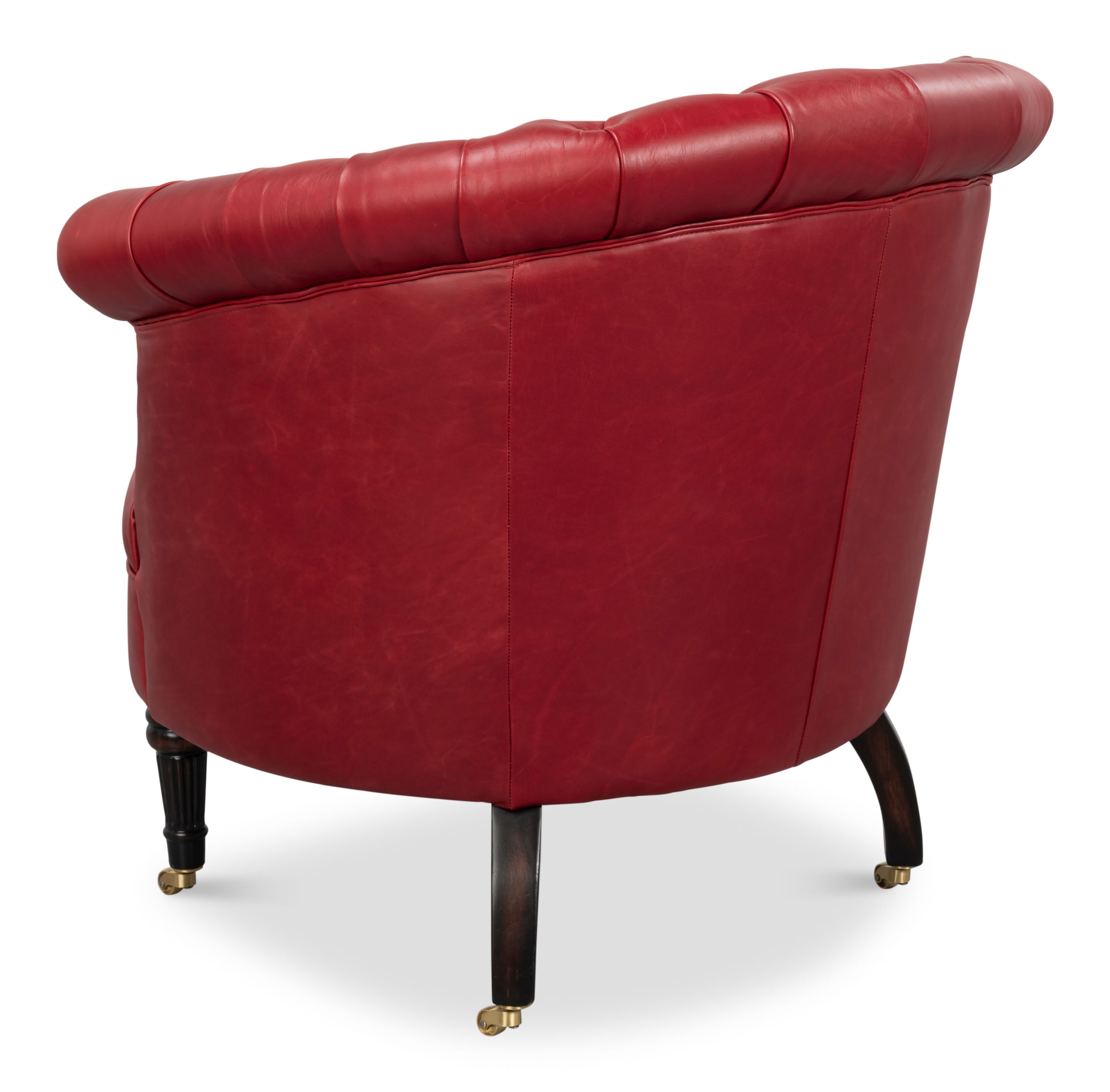 Bastian Armchair, New Rouge Leather, Seating by Sarreid, 33" length x 33" width x 31" height View 11