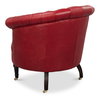 Bastian Armchair  New Rouge Leather, by Sarreid, 2'9" length x 2'9" width x 2'7" height thumbnail 11