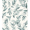 Weekends Olive Branch Teal Wallpaper, by York Wall, 33' length x 1'8.5" width x 0.02" depth thumbnail