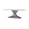Maxton 79'L x 39'W Rectangular Pedestal Dining Table | White Marble & Gunmetal Metal | Seats 8, by Mercana, 79" length x 39" width x 30" height thumbnail 1