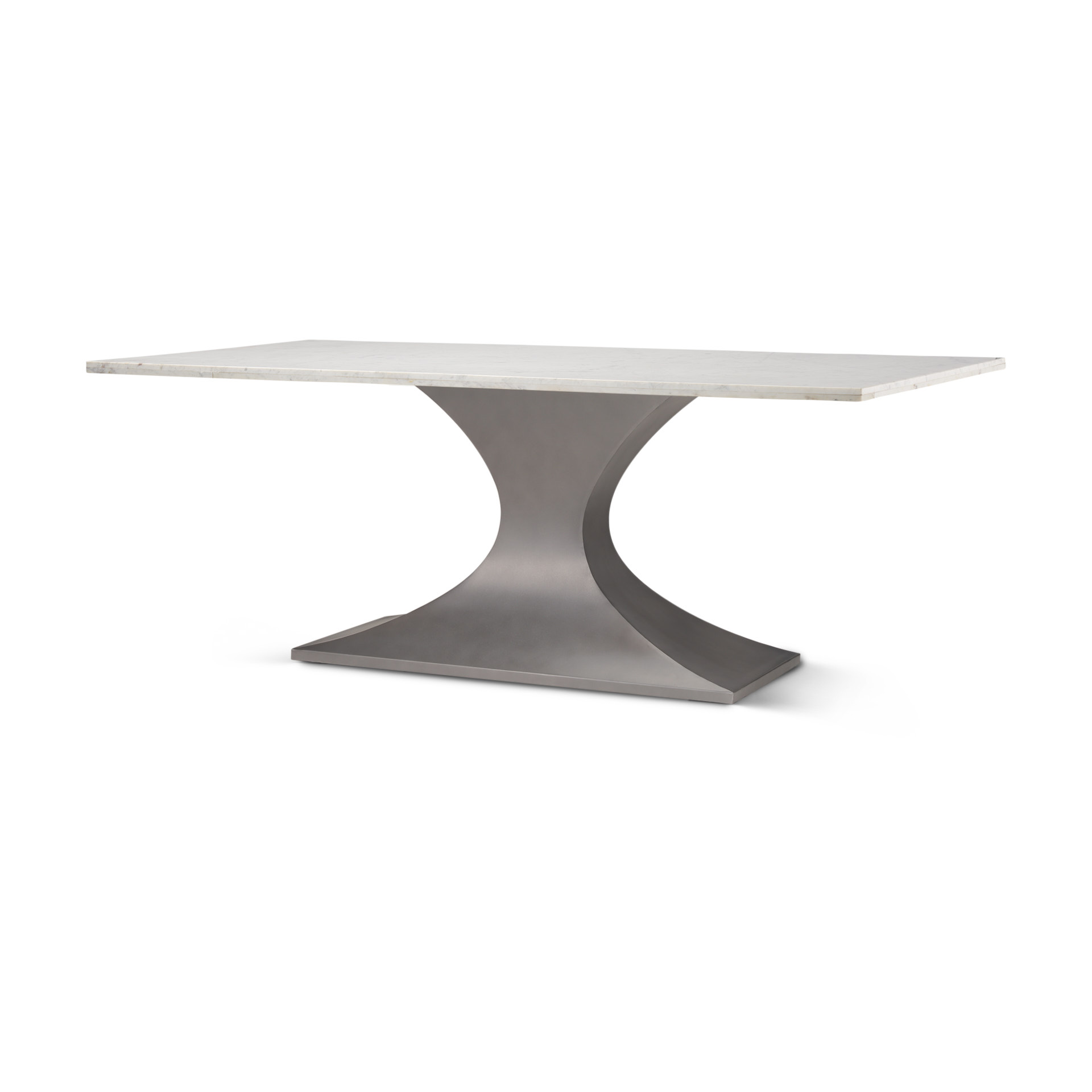 Maxton  Marble Top with Gunmetal Base Dining Table, by Mercana, 79" length x 39" width x 30" height View 1