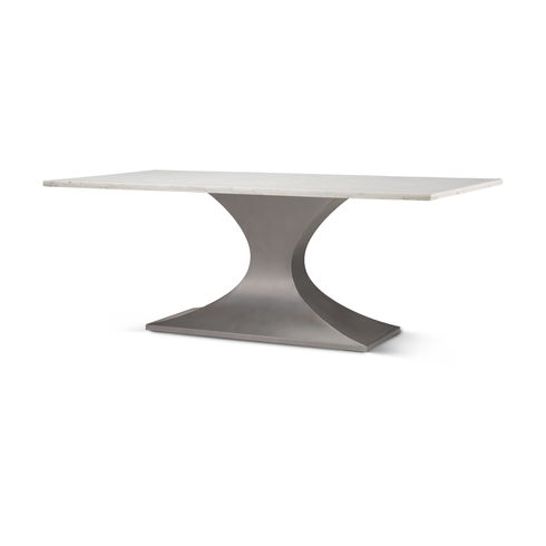 Maxton Marble Top with Gunmetal Base Dining Table