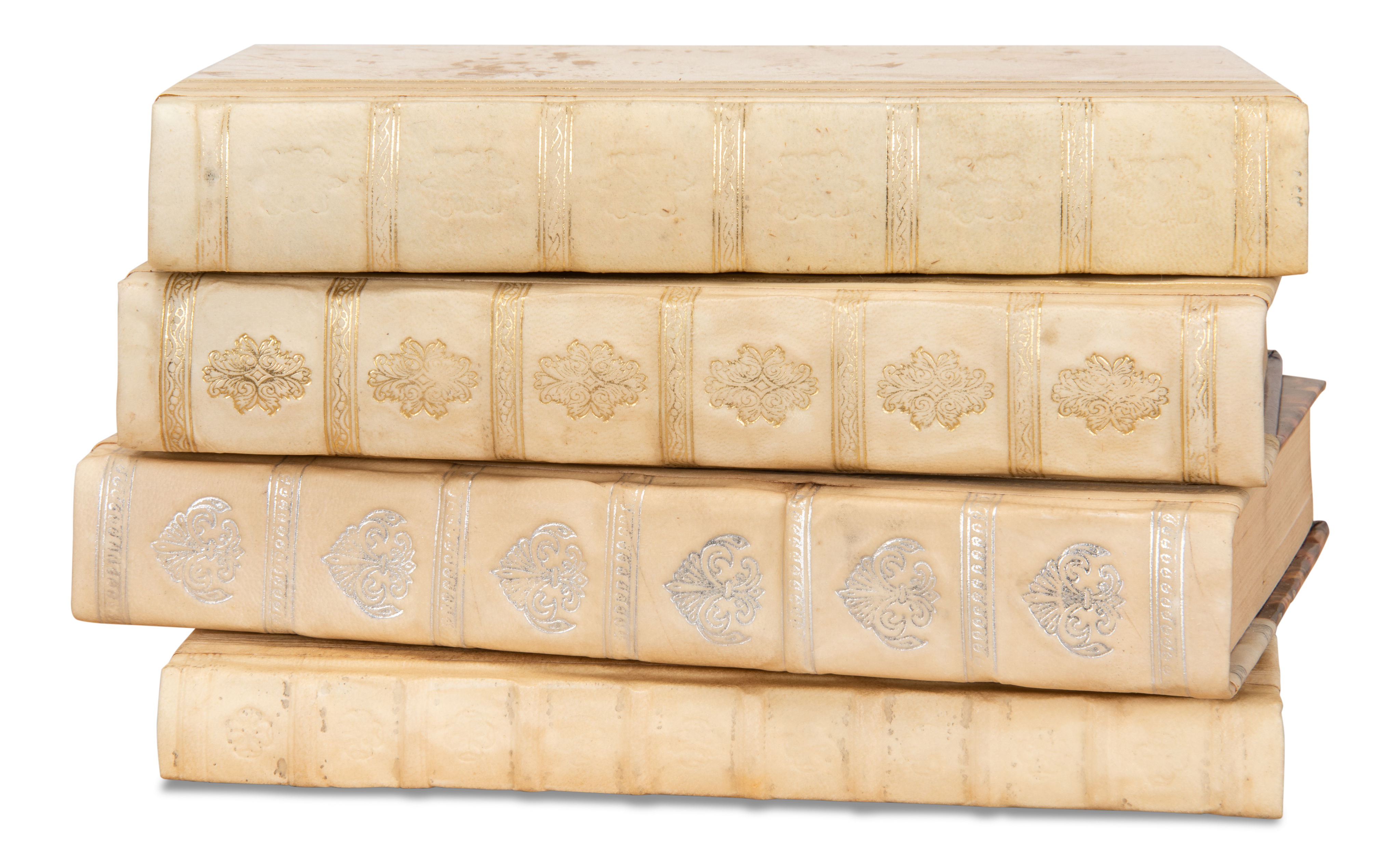 White Leather & Paper Books,S/24, Decor by Sarreid, 30" length x 8" width x 10" height View 6