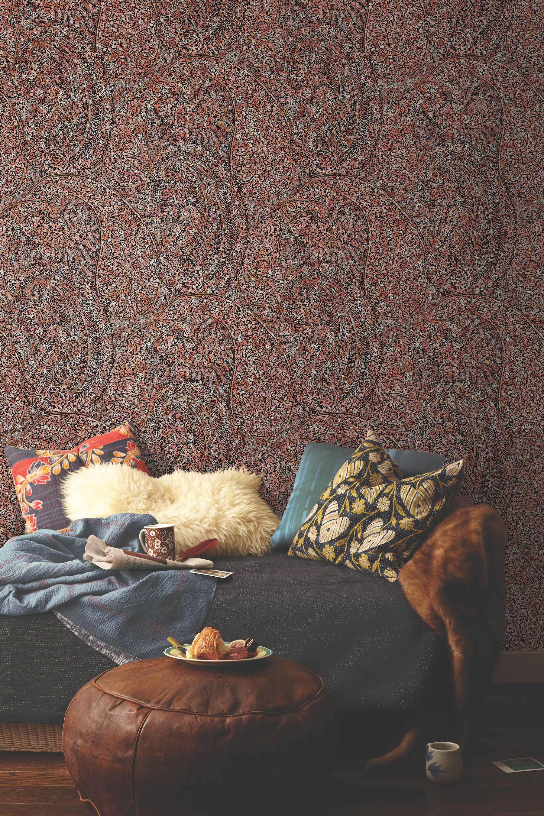 Kashmir Dreams Paisley Red Wallpaper Kashmir Dreams Paisley Red Wallpaper large image