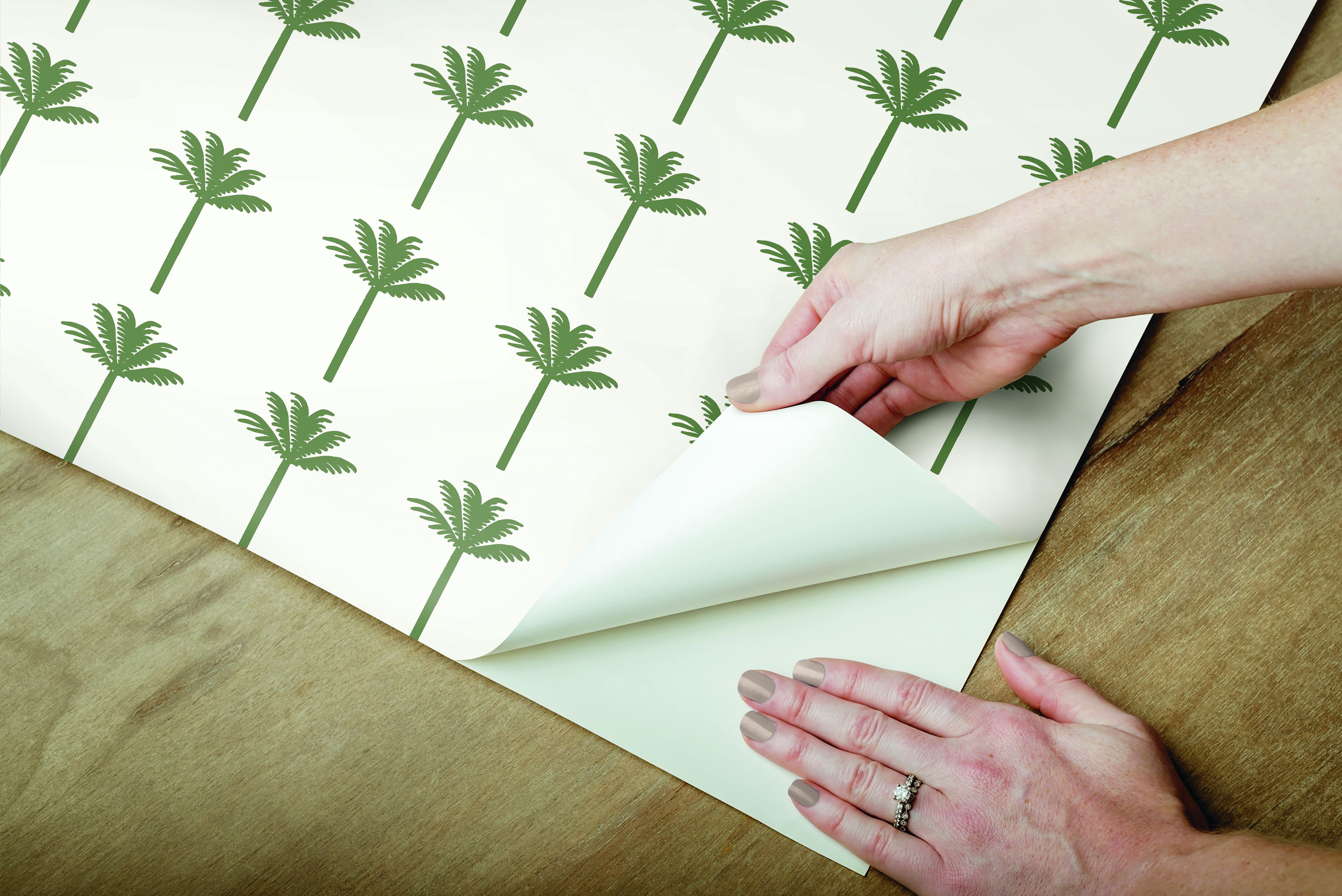 Palm Bay Green Peel & Stick Wallpaper large image 