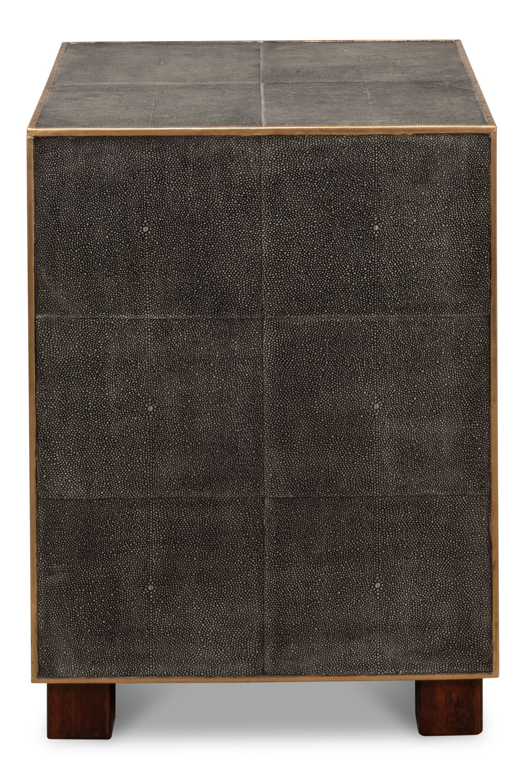 Gideon Shagreen 3 Drawer Side Table, Gry large image 