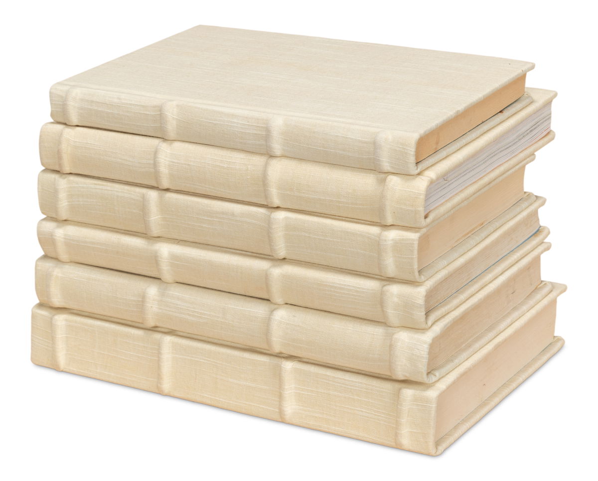 Ecru Linen Books  Set/12, by Sarreid, 1" length x 5" height View 9