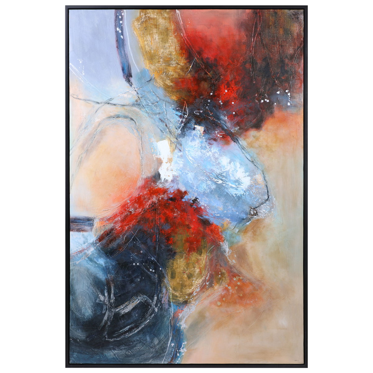 Summer Sunset Abstract Art, Painting by Uttermost, 49.5" width x 73.5" height x 1.75" depth View 1