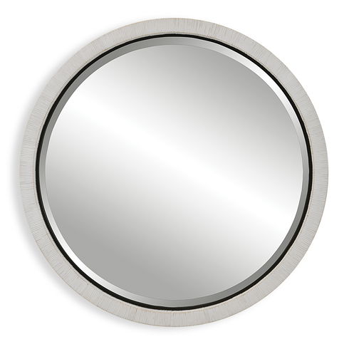 Granada Whitewash Round Mirror
