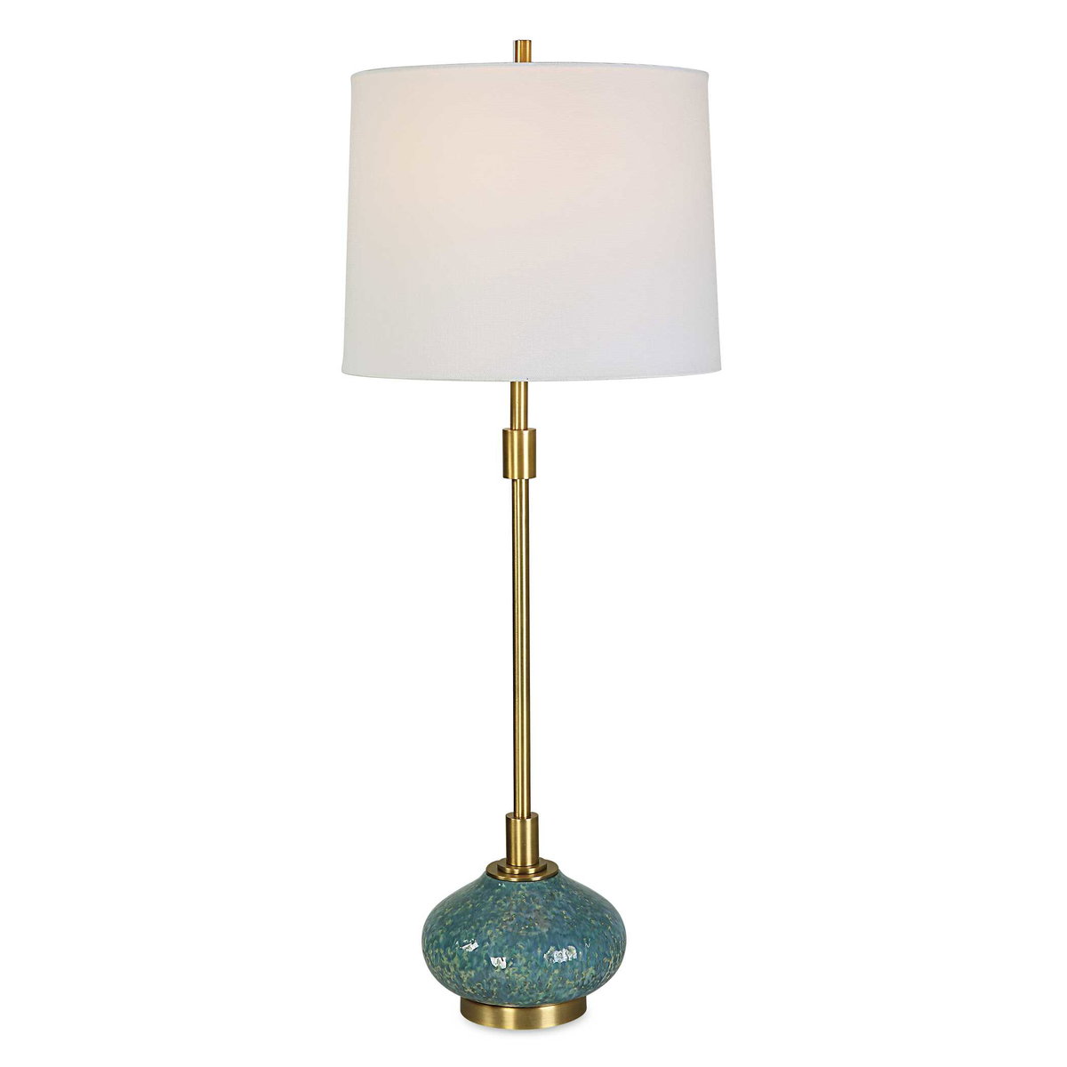 Kaimana Aged Blue Buffet Lamp, by Uttermost, 1'1" width x 2'10" height x 1'1" depth View 1
