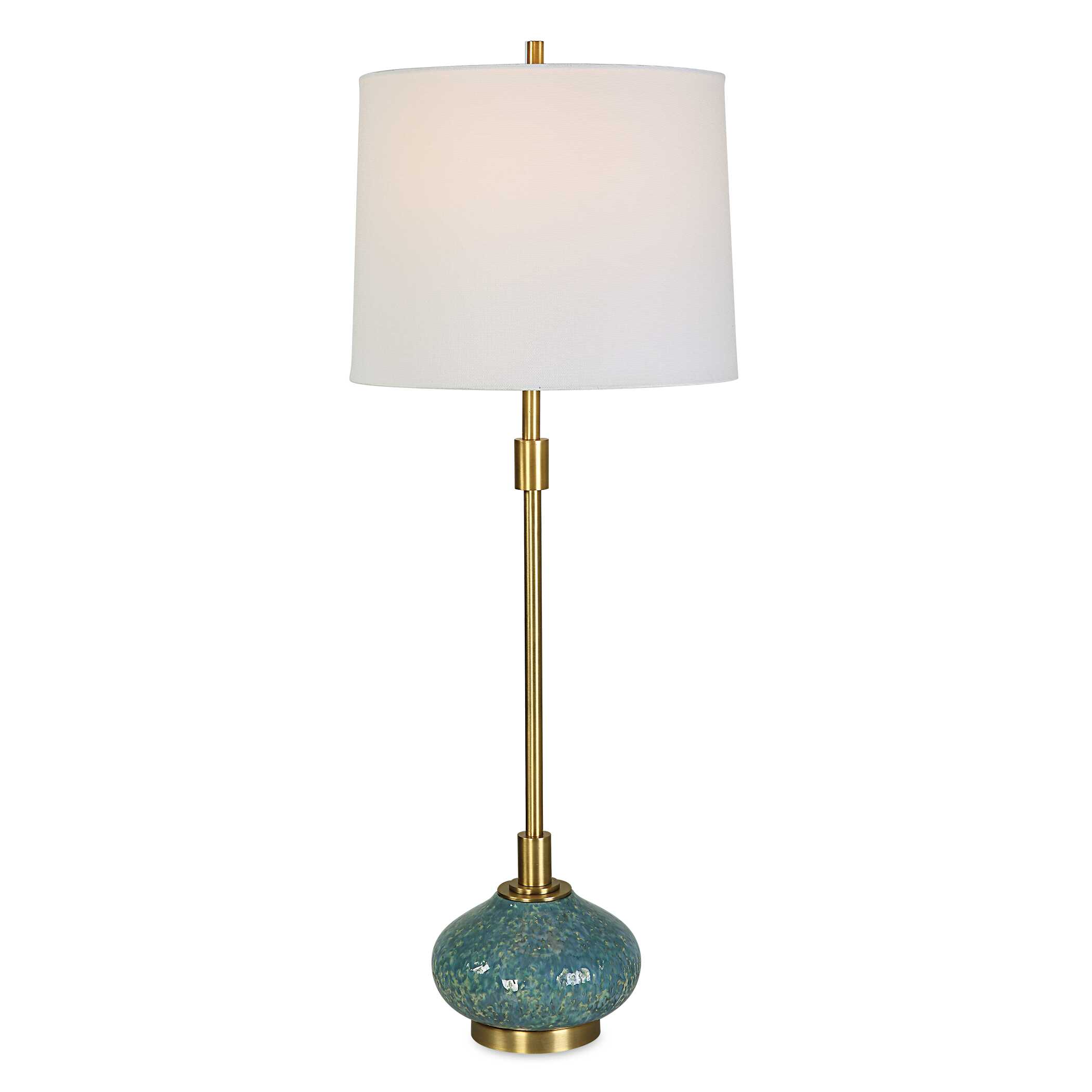 Kaimana Aged Blue Buffet Lamp, by Uttermost, 13" width x 34" height x 13" depth View 1