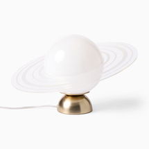 Online Designer Bedroom Planet Table Lamp, Light Bronze, Milk Glass, 15.5"