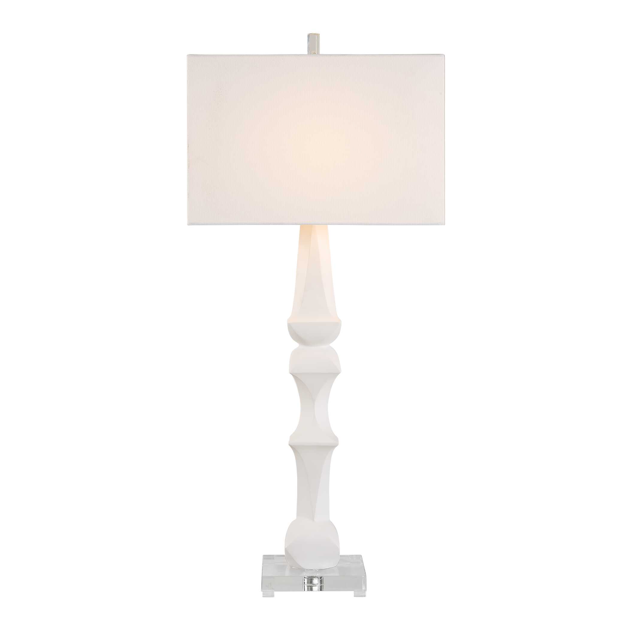 Mayme White Table Lamp, by Uttermost, 17" width x 37.5" height x 10" depth View 5