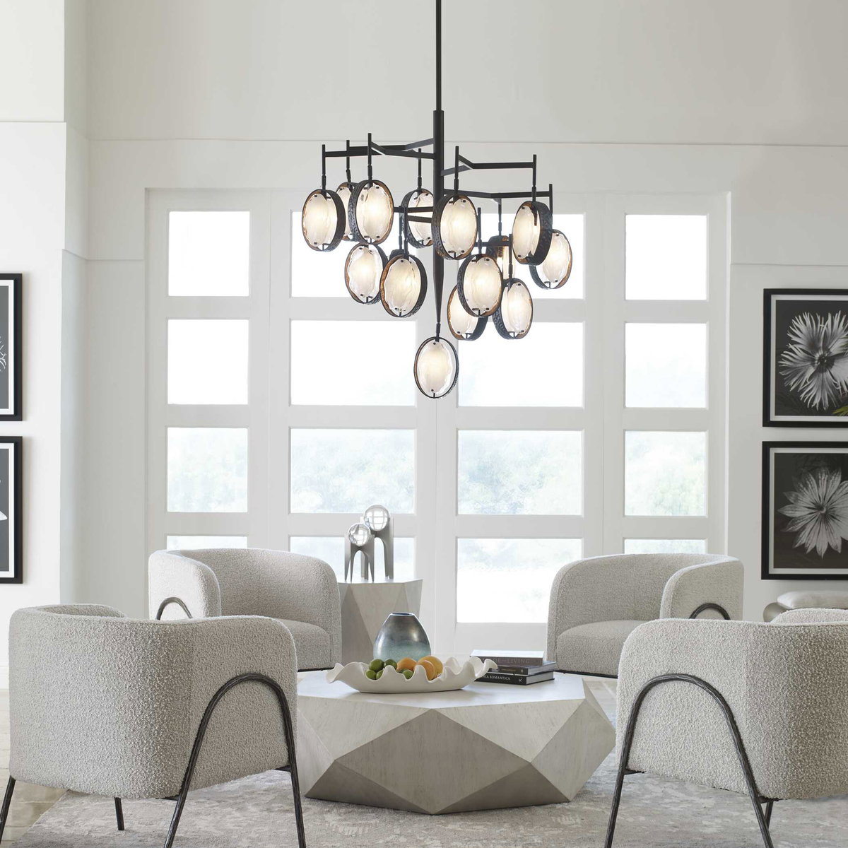 Maxin 15 Light Large Bronze Chandelier, by Uttermost, 36.25" width x 39" height x 36.25" diameter x 36.25" depth View 2
