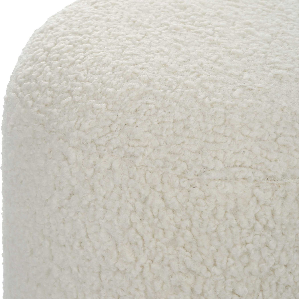Arles White Shearling Ottoman, by Uttermost, 16" width x 18" height x 16" depth View 7