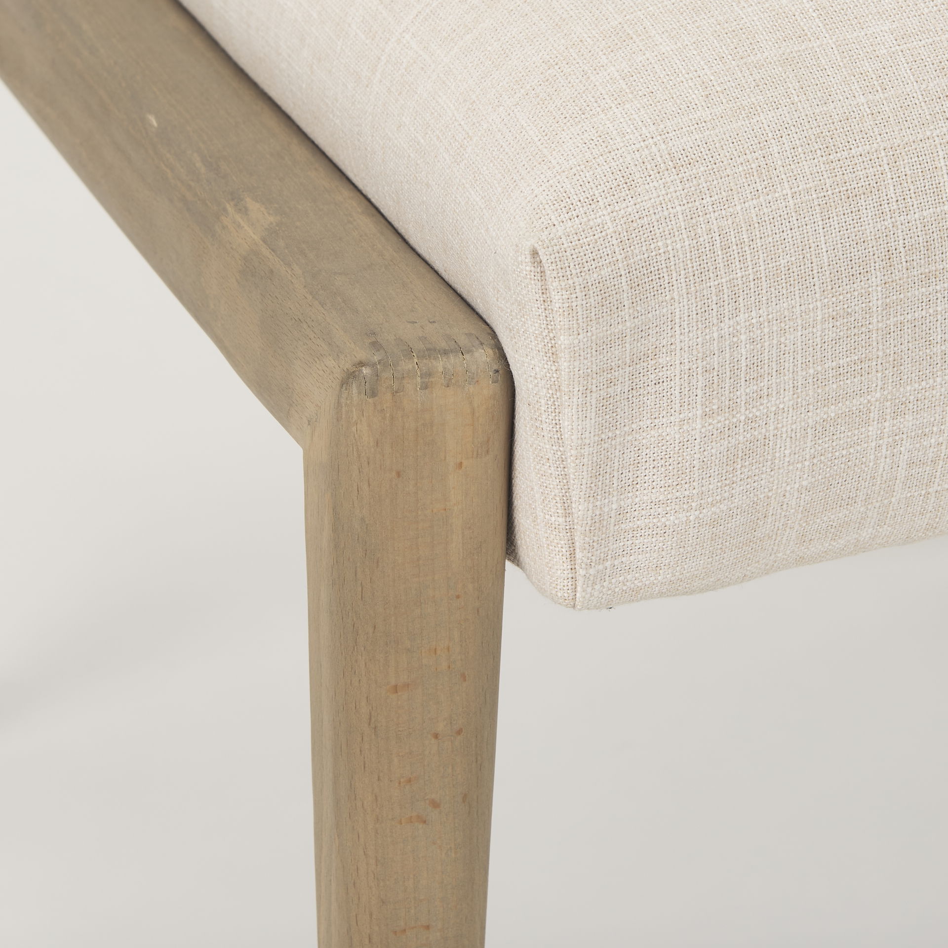 Palisades Cream Upholstery with Solid Wood Armless Dining Chair, by Mercana, 24.02" length x 25.59" width x 36.22" height View 12