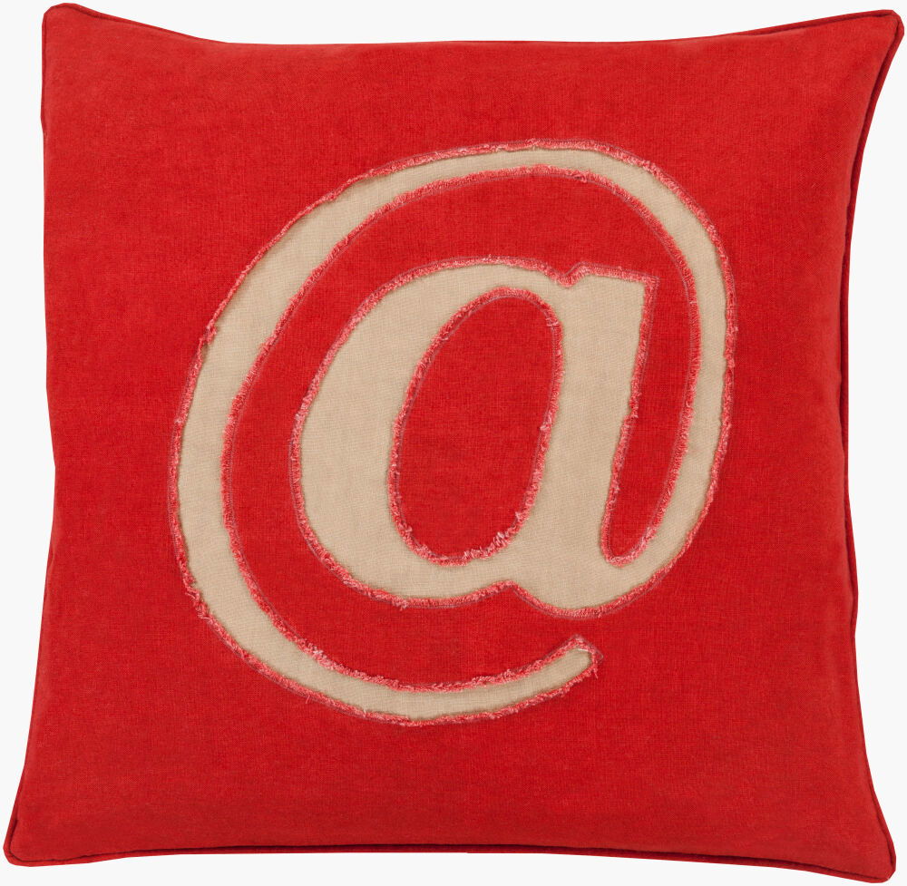 Linen Text Accent Pillow, Decorative Pillow by Surya, 20" length x 20" width
