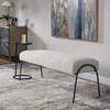 Jacobsen Modern Gray Bench, Benche by Uttermost, 56" width x 20" height x 19" depth thumbnail 2