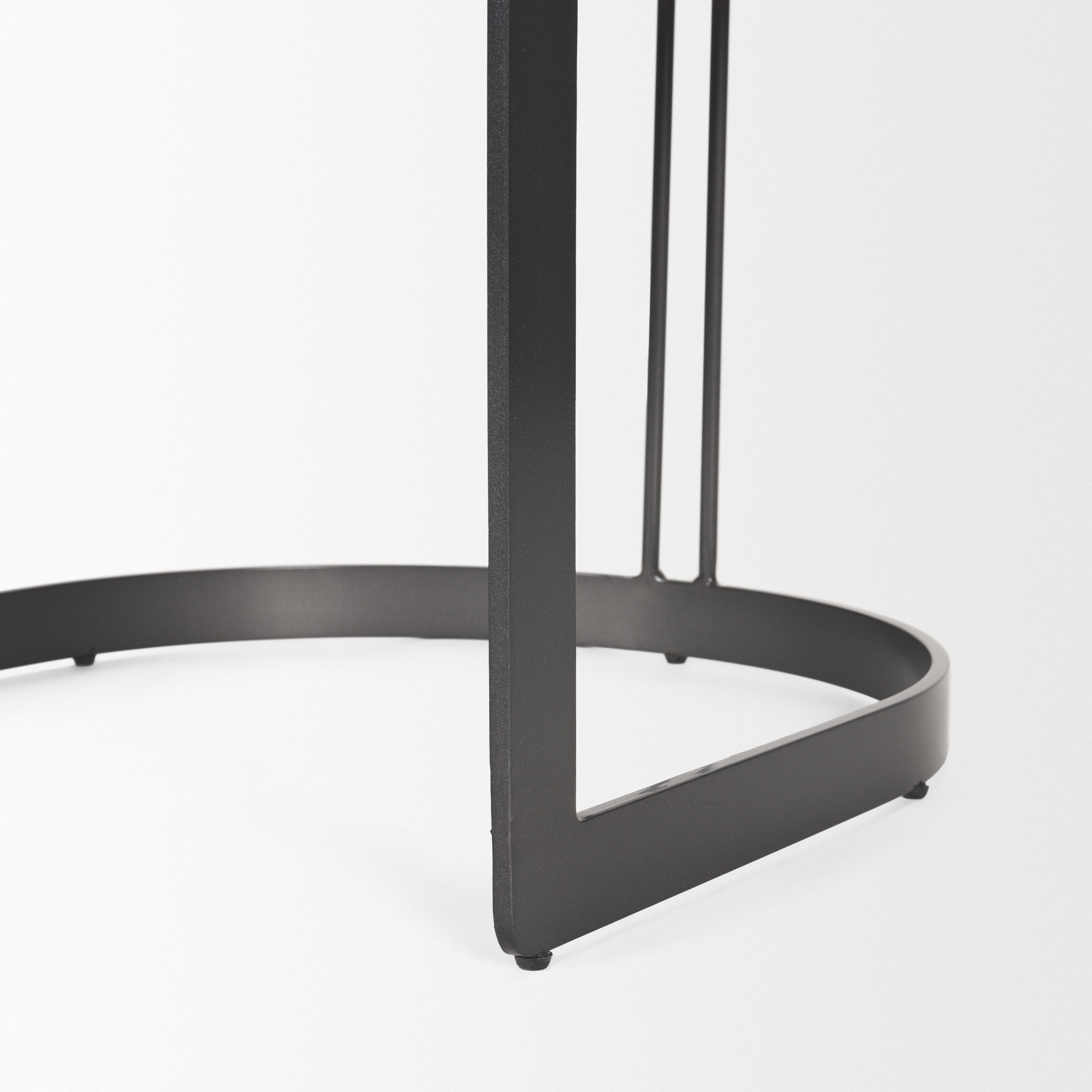 Hollyfield II Gray Fabric Seat with Gray Iron Frame Dining Chair, by Mercana, 20.47" length x 21.5" width x 29.53" height View 11