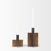 Pia Antiqued Gold with Black Metal Taper Candleholder (Set of 2) thumbnail 4