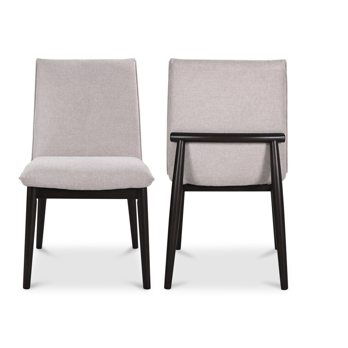 Charlie Dining Chair Beige– Set Of Two, by Moe's Home, 20.25" width x 35" height x 24.25" depth View 2