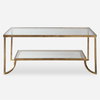 Katina Gold Leaf Coffee Table, by Uttermost, 46.62" width x 20.75" height x 28.37" depth thumbnail 1